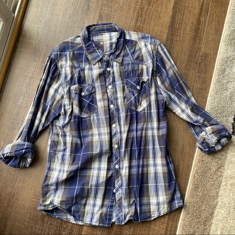 Men's plaid dress shirt